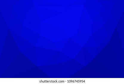 Light BLUE vector abstract mosaic background with a heart in a centre. A sample with polygonal shapes. Triangular pattern for your design.