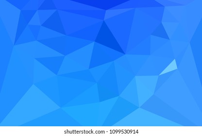 Light BLUE vector abstract mosaic pattern with a heart in a centre. Polygonal abstract illustration with gradient. Polygonal design for your web site.