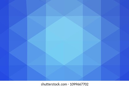 Light BLUE vector abstract mosaic backdrop. Shining polygonal illustration, which consist of triangles. The best triangular design for your business.