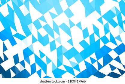 Light BLUE vector abstract mosaic template. Triangular geometric sample with gradient.  Triangular pattern for your business design.