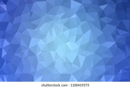 Light BLUE vector abstract mosaic pattern. Triangular geometric sample with gradient.  Completely new template for your banner.