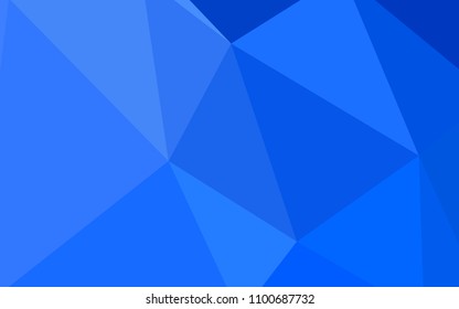 Light BLUE vector abstract mosaic pattern. Shining colorful illustration with triangles. Completely new template for your banner.