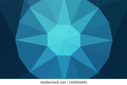 Light BLUE vector abstract mosaic background with a diamond. Illustration in abstract style with triangles. Completely new template for your banner.