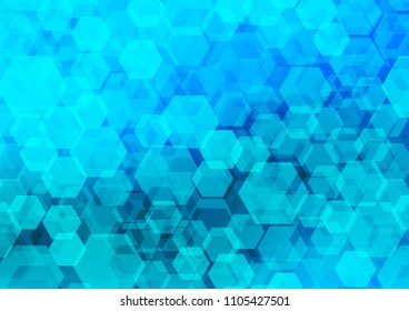 Light BLUE vector abstract mosaic pattern. Modern geometrical abstract illustration with gradient. hexagonal pattern for your business design.