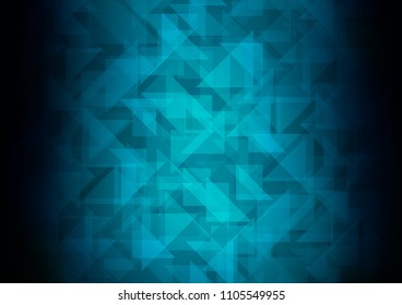 Light BLUE vector abstract mosaic background. Shining illustration, which consist of triangles. Triangular pattern for your business design.