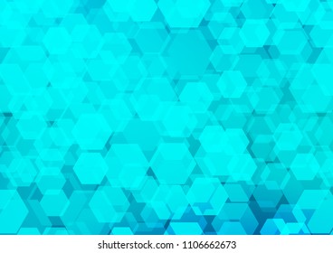 Light BLUE vector abstract mosaic pattern. Colorful abstract illustration with gradient. The completely new template can be used for your brand book.