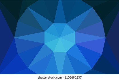 Light BLUE vector abstract mosaic pattern with a diamond. Elegant polygonal illustration with gradient. Template for cell phone's backgrounds.