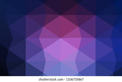 Light BLUE vector abstract mosaic pattern. Colorful abstract illustration with gradient. The best triangular design for your business.