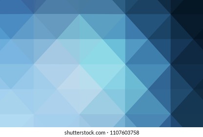 Light BLUE vector abstract mosaic pattern. Shining polygonal illustration, which consist of triangles. The template for cell phone's backgrounds.