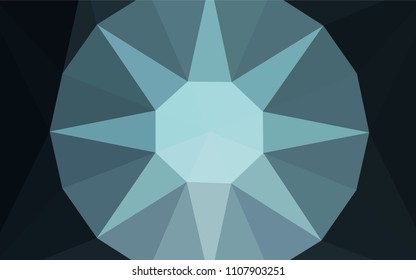 Light BLUE vector abstract mosaic pattern with a diamond. Shining colorful illustration with triangles. A completely new design for your leaflet.