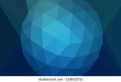 Light BLUE vector abstract mosaic pattern with a diamond. Polygonal abstract illustration with gradient. Triangular pattern for your design.