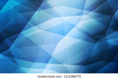 Light BLUE vector abstract mosaic background. Polygonal abstract illustration with gradient. Triangular pattern for your design.