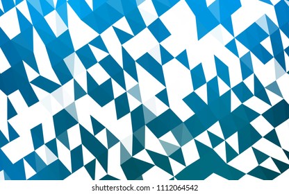Light BLUE vector abstract mosaic backdrop. Glitter abstract illustration with an elegant design. Triangular pattern for your business design.
