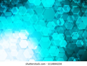 Light BLUE vector abstract mosaic template. Creative illustration in halftone style with gradient. The textured pattern can be used for background.