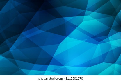 Light BLUE vector abstract mosaic backdrop. Elegant bright polygonal illustration with gradient. Triangular pattern for your design.