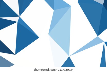 Light BLUE vector abstract mosaic backdrop. Creative illustration in halftone style with triangles. Triangular pattern for your design.