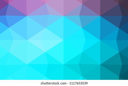 Light BLUE vector abstract mosaic background. Shining polygonal illustration, which consist of triangles. The best triangular design for your business.