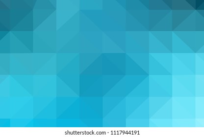 Light BLUE vector abstract mosaic backdrop. Geometric illustration in Origami style with gradient.  New template for your brand book.