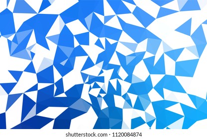 Light BLUE vector abstract mosaic background. Colorful illustration in polygonal style with gradient. Triangular pattern for your design.