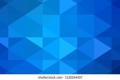 Light BLUE vector abstract mosaic pattern. Colorful illustration in polygonal style with gradient. Triangular pattern for your business design.