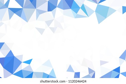 Light BLUE vector abstract mosaic backdrop. Shining polygonal illustration, which consist of triangles. Textured pattern for your backgrounds.