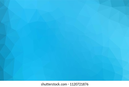 Light BLUE vector abstract mosaic pattern. Geometric illustration in Origami style with gradient.  A completely new design for your leaflet.