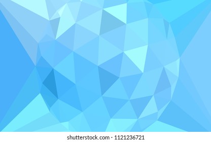 Light BLUE vector abstract mosaic backdrop with a diamond. Illustration in Origami style with gradient. Brand new style for your business design.