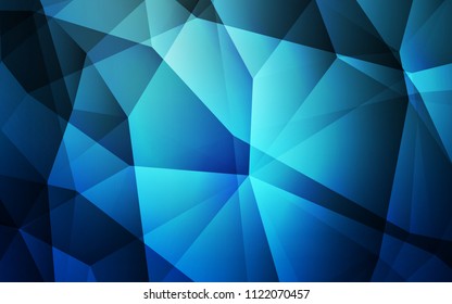 Light BLUE vector abstract mosaic pattern. Glitter abstract illustration with an elegant triangles. Textured pattern for your backgrounds.