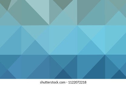 Light BLUE vector abstract mosaic pattern. Triangular geometric sample with gradient.  A completely new design for your business.