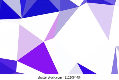 Light BLUE vector abstract mosaic backdrop. Shining polygonal illustration, which consist of triangles. Best triangular design for your business.