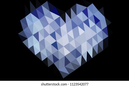 Light BLUE vector abstract mosaic backdrop. Geometric illustration in Origami style with gradient.  The best triangular design for your business.