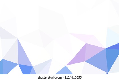 Light BLUE vector abstract mosaic pattern. Geometric illustration in Origami style with gradient.  Polygonal design for your web site.