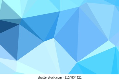 Light BLUE vector abstract mosaic backdrop. Polygonal abstract illustration with gradient. The best triangular design for your business.