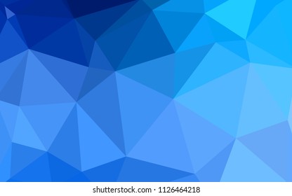 Light BLUE vector abstract mosaic pattern. A sample with polygonal shapes. A completely new design for your leaflet.