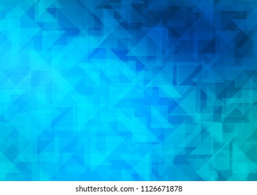 Light BLUE vector abstract mosaic background. Triangular geometric sample with gradient.  The best triangular design for your business.