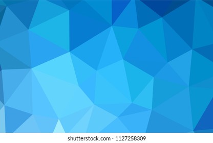 Light BLUE vector abstract mosaic backdrop. Geometric illustration in Origami style with gradient.  A new texture for your web site.