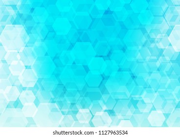 Light BLUE vector abstract mosaic background. A sample with polygonal shapes. The best hexagonal design for your business.