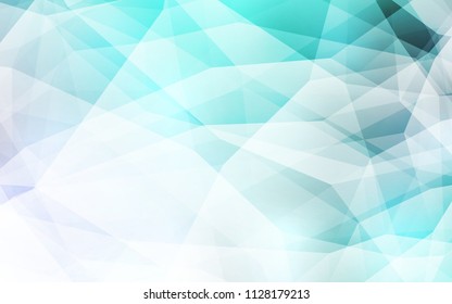 Light BLUE vector abstract mosaic backdrop. Colorful illustration in polygonal style with gradient. Triangular pattern for your design.