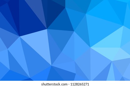 Light BLUE vector abstract mosaic pattern. Glitter abstract illustration with an elegant triangles. A new texture for your web site.