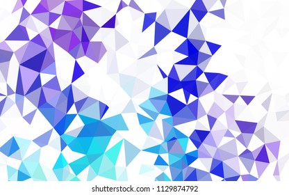 Light BLUE vector abstract mosaic pattern. Triangular geometric sample with gradient.  Polygonal design for your web site.