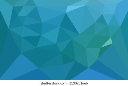 Light BLUE vector abstract mosaic background with a heart in a centre. A sample with polygonal shapes. Pattern for a brand book's backdrop.