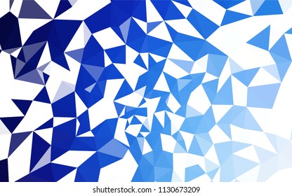 Light BLUE vector abstract mosaic backdrop. Shining colorful illustration with triangles. Triangular pattern for your design.
