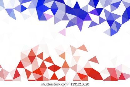Light BLUE vector abstract mosaic backdrop. Shining polygonal illustration, which consist of triangles. Triangular pattern for your design.