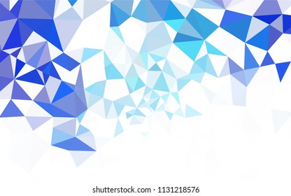 Light BLUE vector abstract mosaic pattern. Creative geometric illustration in Origami style with gradient. Triangular pattern for your design.