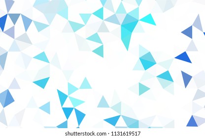 Light BLUE vector abstract mosaic backdrop. Glitter abstract illustration with an elegant triangles. Polygonal design for your web site.