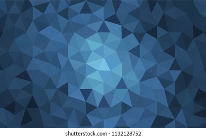 Light BLUE vector abstract mosaic background. Shining colorful illustration with triangles. Triangular pattern for your design.