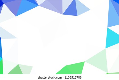 Light BLUE vector abstract mosaic pattern. Polygonal abstract illustration with gradient. Completely new template for your banner.