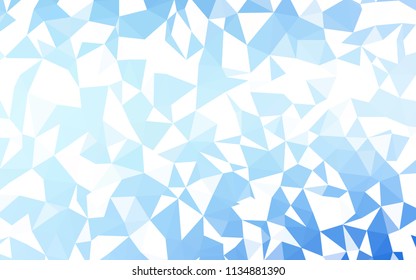 Light BLUE vector abstract mosaic backdrop. Elegant bright polygonal illustration with gradient. A completely new design for your leaflet.