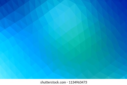 Light BLUE vector abstract mosaic pattern. Triangular geometric sample with gradient.  A completely new design for your business.