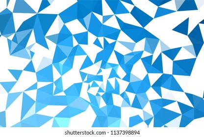 Light BLUE vector abstract mosaic backdrop. Glitter abstract illustration with an elegant triangles. Template for cell phone's backgrounds.